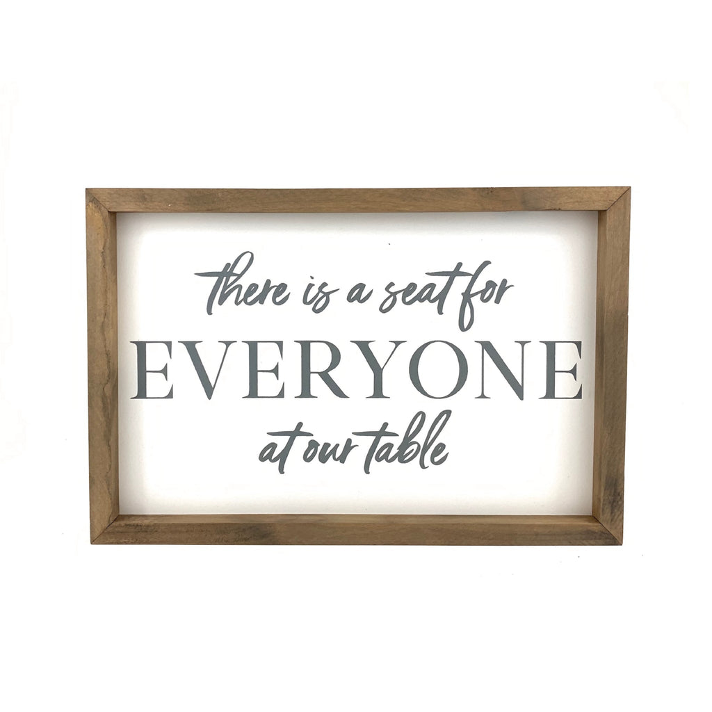 "Seat for Everyone at Our Table" Framed Saying — Kitchen Wall Decor