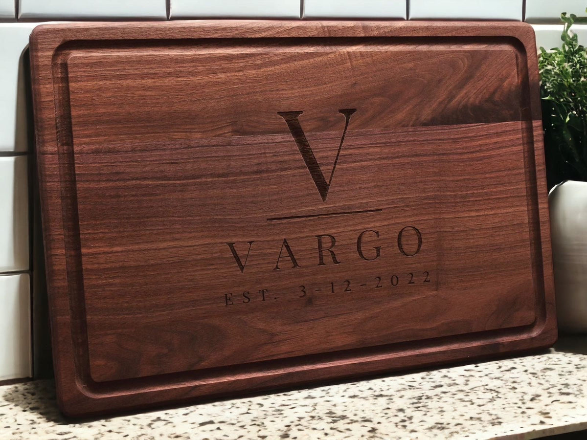 Personalized Engraved Cutting Board — Handcrafted Wedding & Housewarming Gift
