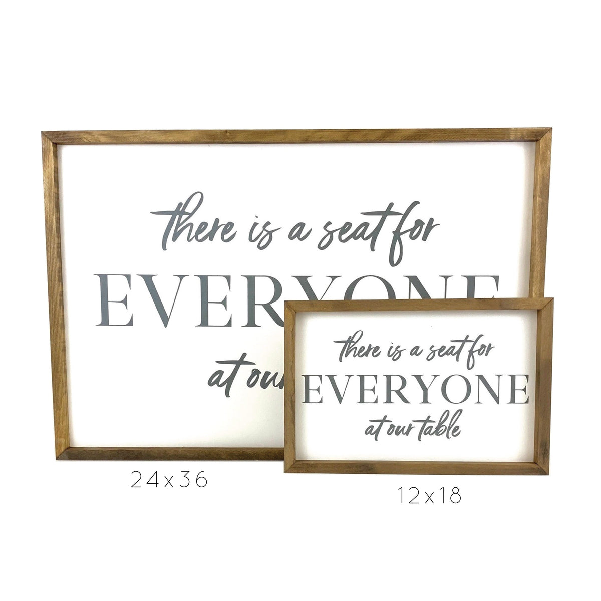 "Seat for Everyone at Our Table" Framed Saying — Kitchen Wall Decor